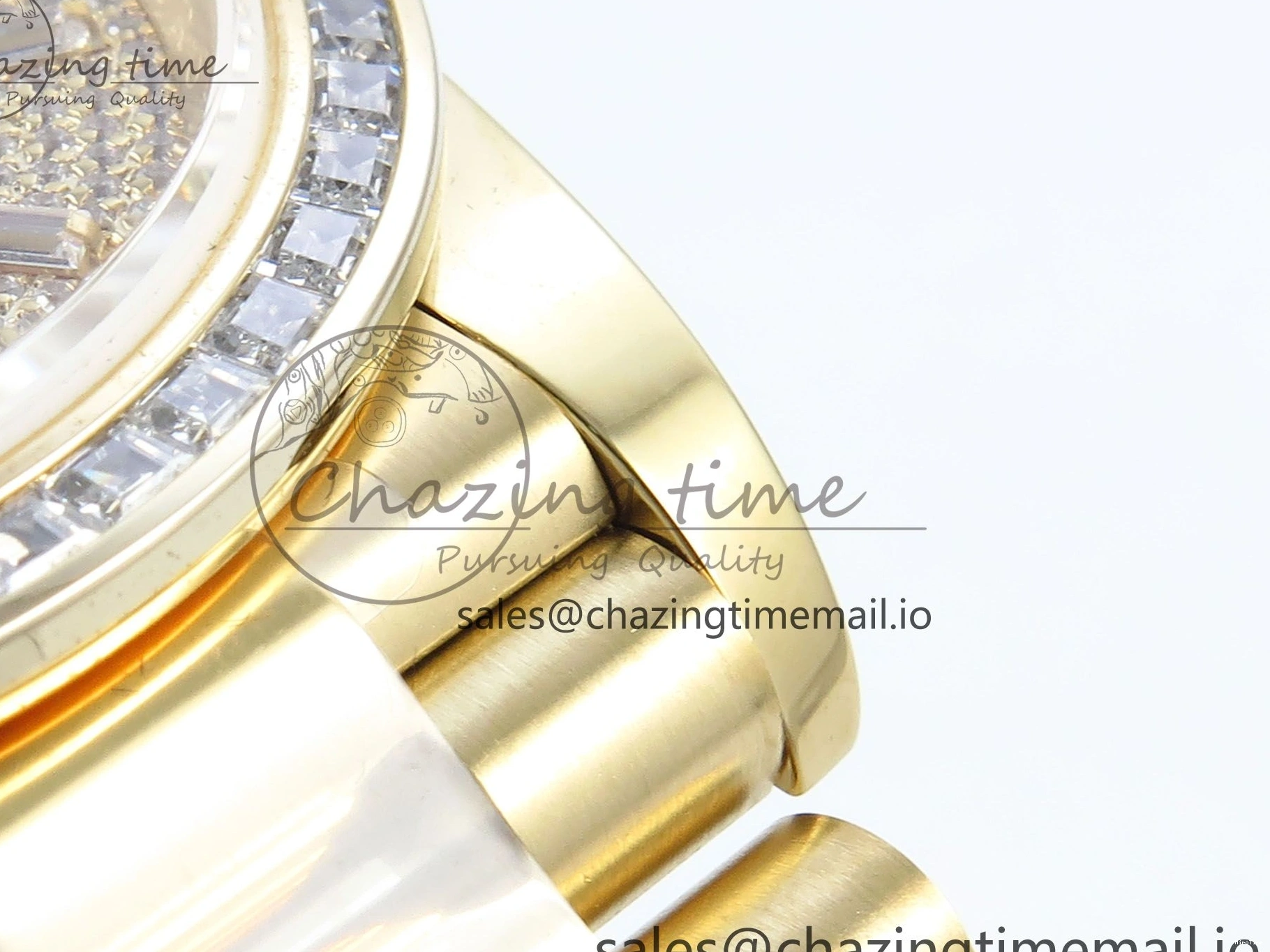 MiroTime 0314 DayDate 40 YG QF 1:1 Best Edition Pink Diamonds Dial Diamonds Bezel on President Bracelet A2836 V5 (Gain Weight) ZipUp 488